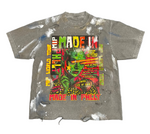 MIP World Tour Distressed Paint Splattered Grey Tee