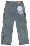 Washed Multi Cargo Denim Pants