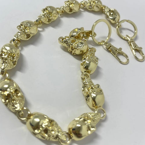 Gold Infinite Skull Wallet Chain