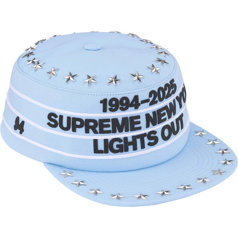 Stars Studded Pillbox Hat (Blue)