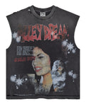 Black LA Flor Muscle Tee