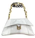 Balenciaga Shiny Embossed Croc Calf Hand Clutch Purse