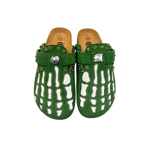 Octavious Marks Rhinestone Green Clogs