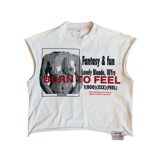 1(800)(XXX)(FEEL) CROP SLEEVE WHITE TEE