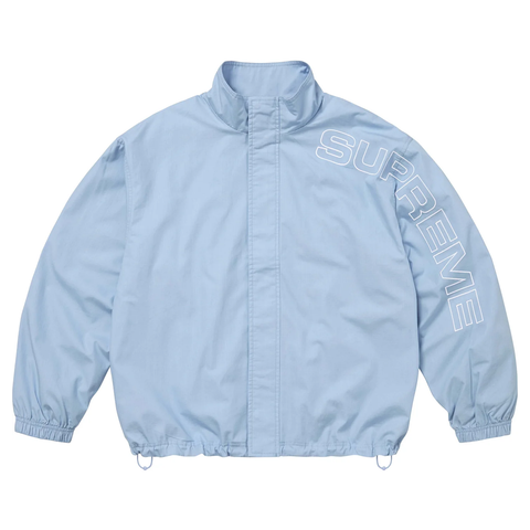 Spellout Embroidered Ripstop Track Jacket (Blue)