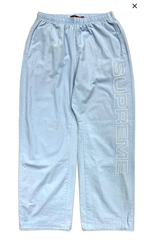 Spellout Embroidered Ripstop Track Pants (Blue)
