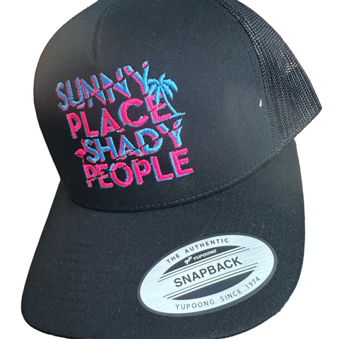 SUNNY PLACE SHADY PEOPLE BLACK TUCKER HAT