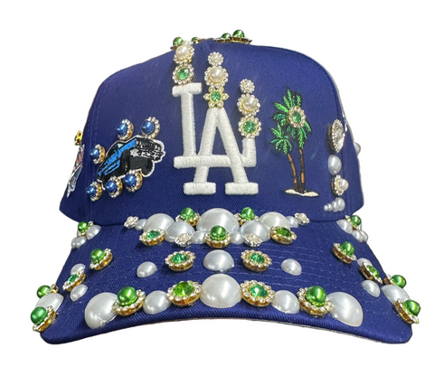 Royal LA Dodgers Rhinestone Snapback