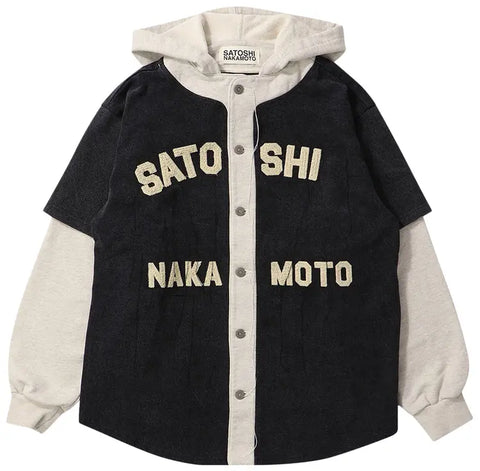 Satoshi Nakamoto Knapp Ranch Baseball Hoodie (Vintage Black)