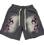 Hellstar Flame Shorts Grey/Pink