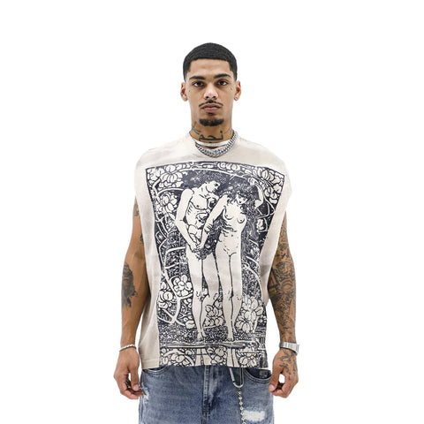 Adam & Eve Sleeveless Tee (Khaki)