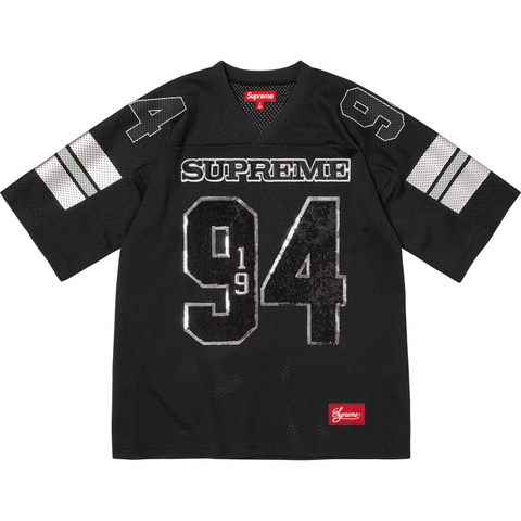 Sequin Football Jersey (Black)