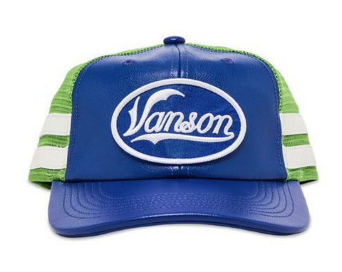 Supreme x Vanson Leather Mesh Back 6-Panel (Blue/Green)