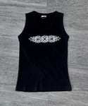 Floral Cross V-neck Tank