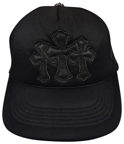 Chrome Hearts Triple Cross Trucker Hat 'Black/Black'