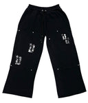 Studded Carpenter Sweatpants (Black/Camo)
