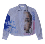 FREEDOM BUTTON UP (PIN STRIPE BLUE)