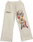 'LIGHTNING SKULL' WHITE ENNUI SWEATPANTS