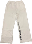 'LIGHTNING SKULL' WHITE ENNUI SWEATPANTS