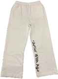 'LIGHTNING SKULL' WHITE ENNUI SWEATPANTS
