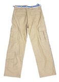 Leather Cargo Pants (Light Yellow)