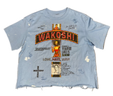 Wakoshi Paint Splatter Distressed Tee (Light Blue)