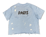 Wakoshi Paint Splatter Distressed Tee (Light Blue)