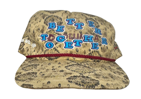 Together 5 Panel Embroidered Cap (Snake Print)
