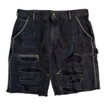 Rhinestone Studded Carpenter Shorts (Black)