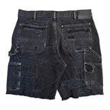 Rhinestone Studded Carpenter Shorts (Black)