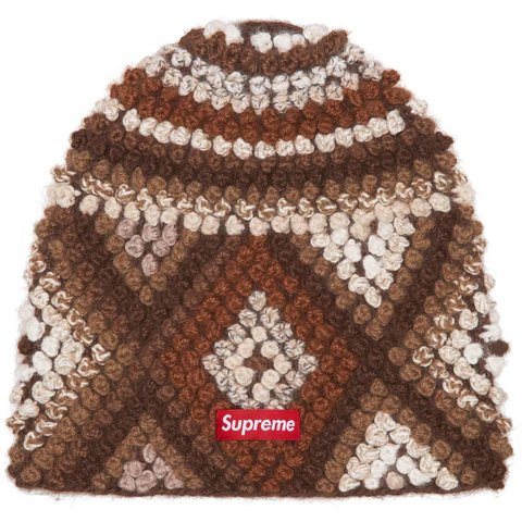 Textured Knit Beanie (Brown)