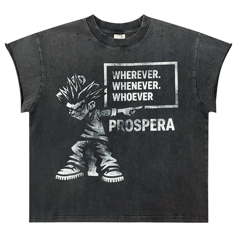 Black Prospera Sleeveless Tee