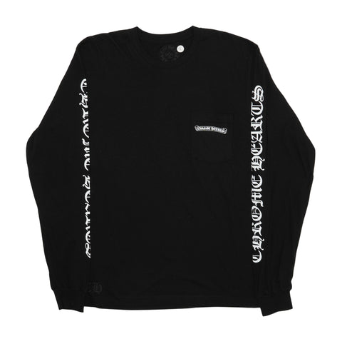 Chrome Hearts Scroll Logo L/S Pocket Tee (Black)