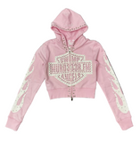 Women Chopper Hoodie Pink