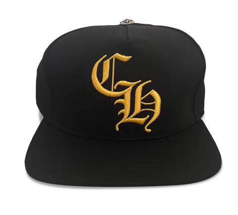 CHROME HEARTS CH LOGO SNAPBACK HAT BLACK/YELLOW