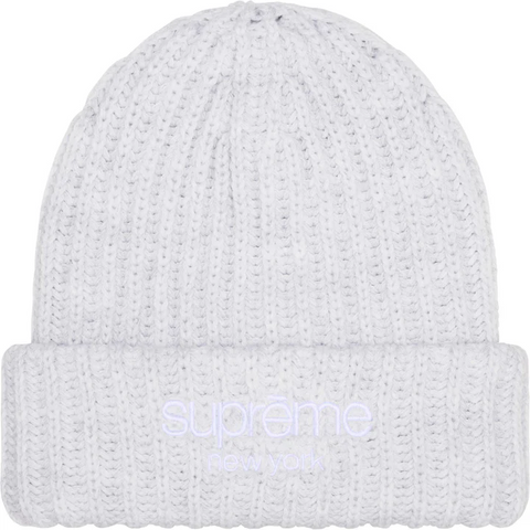 CHUNKY RIB CLASSIC LOGO BEANIE (ASH GREY)