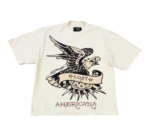 Cream Lost Eagle Rhinestone Boxy Tee (Complex Exclusive)