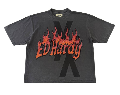 Flames Shadow Rhinestone Boxy Tee (Complex Exclusive)