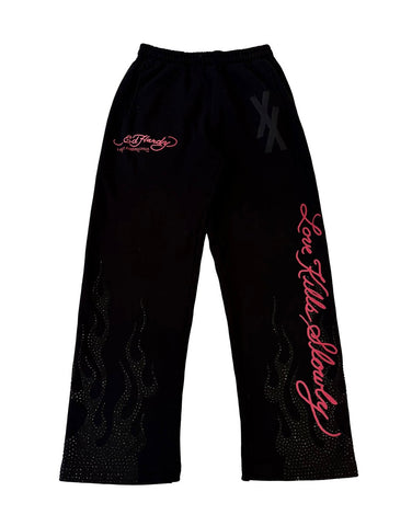 Black Flames Rhinestone Sweatpants (Complex Exclusive)