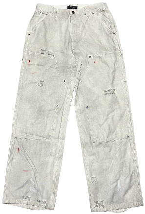HMDD X HIDDEN SEASON WHITE CARPENTER PANTS