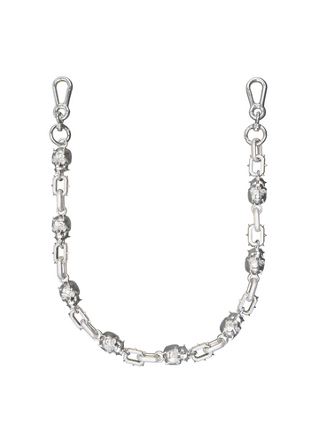 Devil Skull Spike Wallet Chain Silver