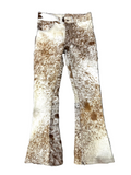 Tan Cowhide Flared Leather Pants