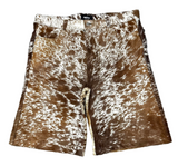 Brown Cowhide Leather Jorts