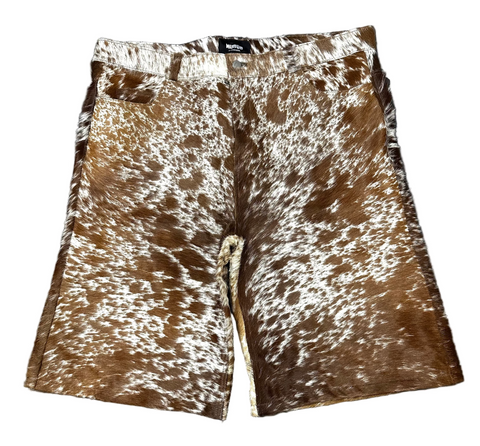 Brown Cowhide Leather Jorts
