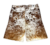 Brown Cowhide Leather Jorts