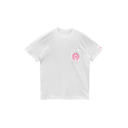 Chrome Hearts Horseshoe Pink Logo Pocket T-Shirt 'White'