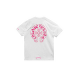 Chrome Hearts Horseshoe Pink Logo Pocket T-Shirt 'White'