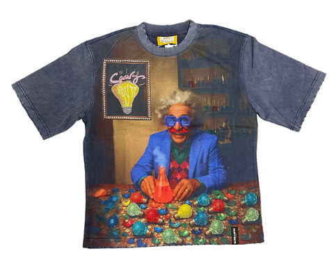 Multi Color Einstein Tee (Navy)
