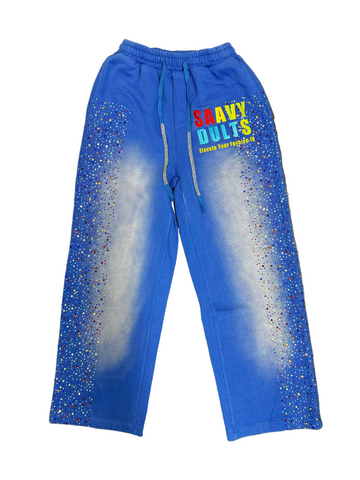 Royal Blue Saavy Rhinestone Sweats