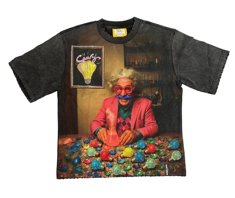 Multi Color Einstein Tee (Black)